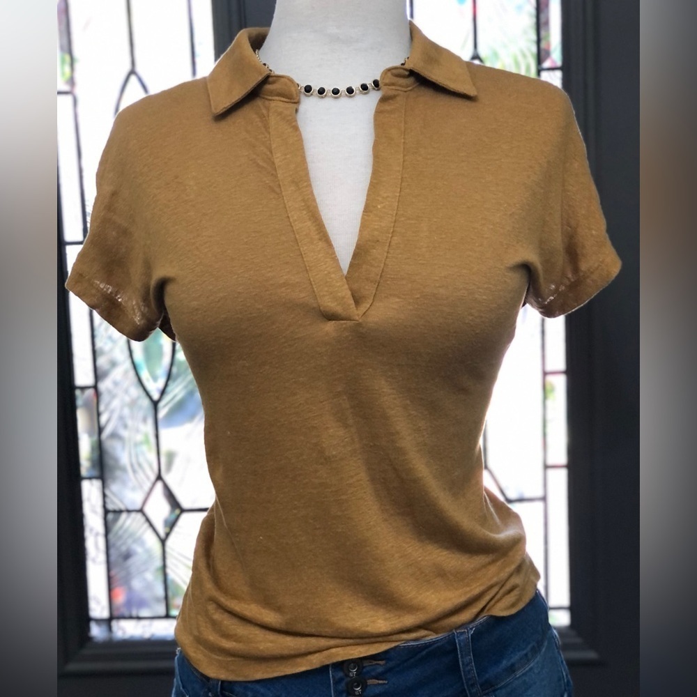 Banana Republic Women’s Linen Short Sleeve Polo | NWOT - Picture 2 of 8